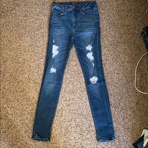 Abercrombie and Fitch High Rise Ripped Denim Jeans
